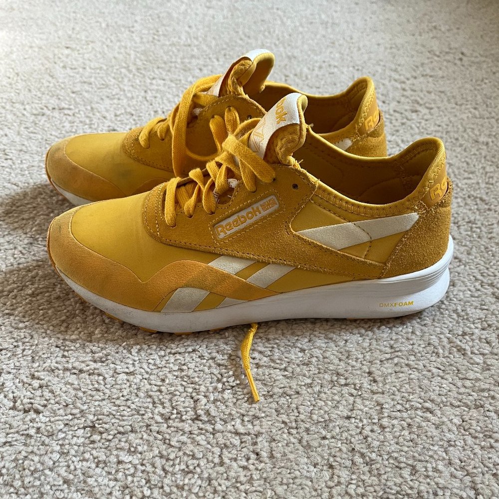 *Reebok* Yellow Classic Nylon Sneakers | Fierce Gold & White | 6.5 | Gently Used - Picture 3 of 12